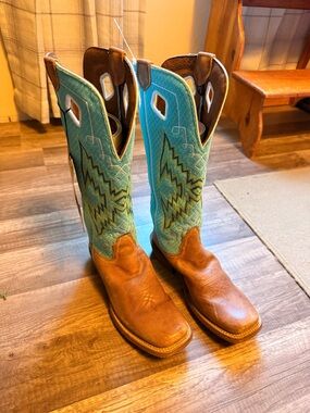 Turquoise Stitch Western Cowboy Boots
